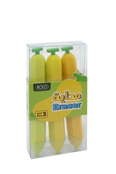 Roco ممحاة مطاطية على شكل موزة في علبة بلاستيكية - ألوان متنوعة