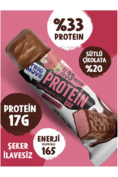 Trio Move %33 Protein Bar Vanilyalı ve Çilekli 50gr - 1 Adet