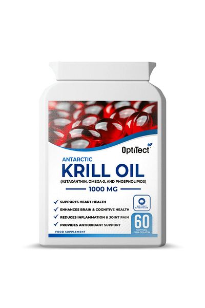 OptiTect Antarctic Krill Oil, 60 Softgels, Supports Heart Health, Enhances Brain & Cognitive Health