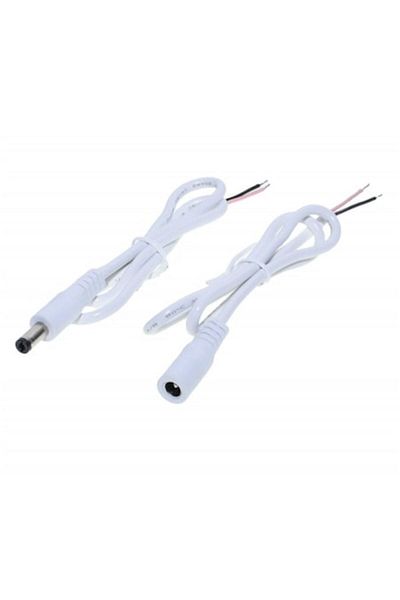 Bibilel Set cablu de alimentare DC 2.1mm, mama-tata, Alb, ALX-BBL3969