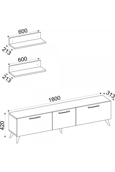 SAHABA Mareat white TV table