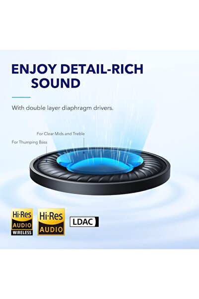 GERICOM Wireless Headphones GERICOM, Over-Ear, Adjustable, Bluetooth 5.3, Noise Cancelling, USB Type-C, Whit