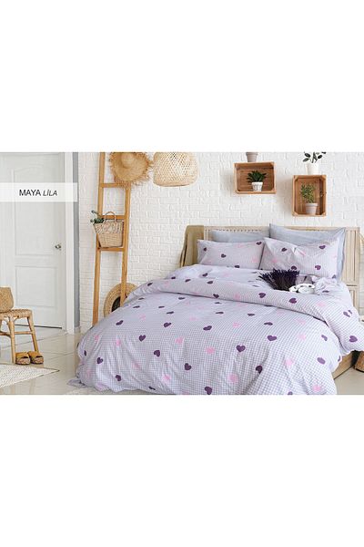 Violacasa Double Cotton Duvet Cover Set Maya Lilac