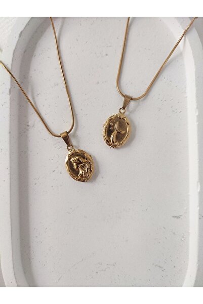 Evorya Kadın Paslanmaz Çelik Çift Taraflı Deniz Kızı Kolye