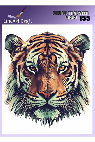 LİNEART طباعة نقل بنمط النمر بالكي ونقل القماش رقم: KMŞ155-18x20cm