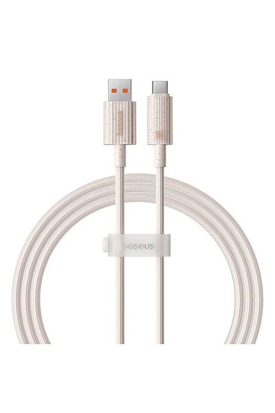 Baseus Super Fast Charging Cable, USB A to USB Type-C, 100W, 480Mbps, 2 meters, Pale Pink