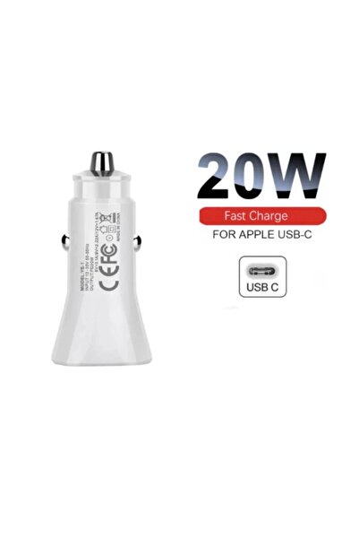 OEM Car charger 20 W, adapter and USB-C to Lightning cable, 1m, White