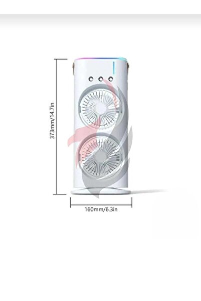 ZELIA Wear Işıklı Çift Fanlı Spreyli Nemlendirici ve Klima Soğutucu Buharlı Buzlu Vantilatör