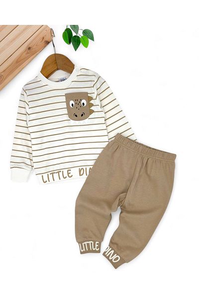 voyyo kids baby Baby Boy Seasonal Striped Crew Neck Long Sleeve 100% Cotton Baby Set