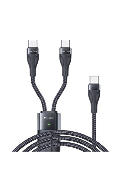 Yesido Data Cable (CA88), Type-C to 2 x Type-C, 100W, 480Mbps, 1.4m, Black
