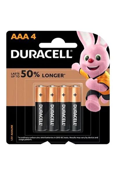 Duracel 4-Piece AAA-4 Batteries Black/Beige