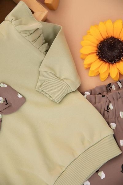 RAPAPA Baby Girl Sleeve Ruffle Bow Set - 25798 (9-24 Months) Green