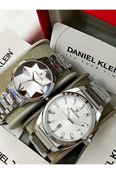 Daniel Klein Original 2 Years Warranty Steel Case Steel Cord Stainless Steel Darkening Lover's Couple Watch