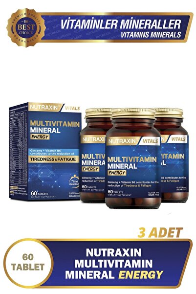 Nutraxin Multivitamin Mineral Energy Complex 60 Tablets 3 Pieces