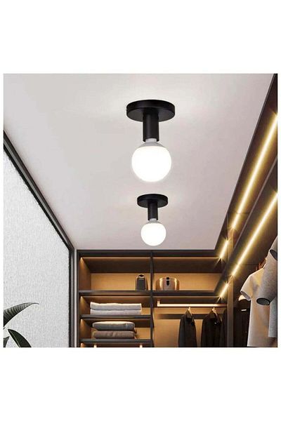 modernist Lustra Mono 1 x E 27, Negru, Design Modern