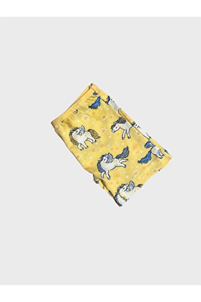 elmas kids Girl's Cotton Yellow Unicorn Patterned Athlete Boxer Set