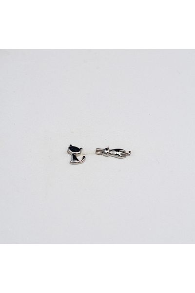 Piercing by Sever Combination Cats Silver/Silver Color Piercing (Tragus Helix Conch Flat)