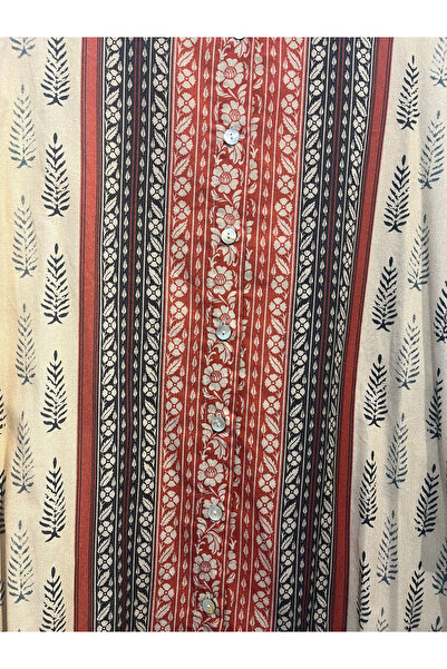 Çeşme Home 100% Cotton Pocket Shirt Dress Casual Oversize Cut Summer & Spring Buttoned Tunic