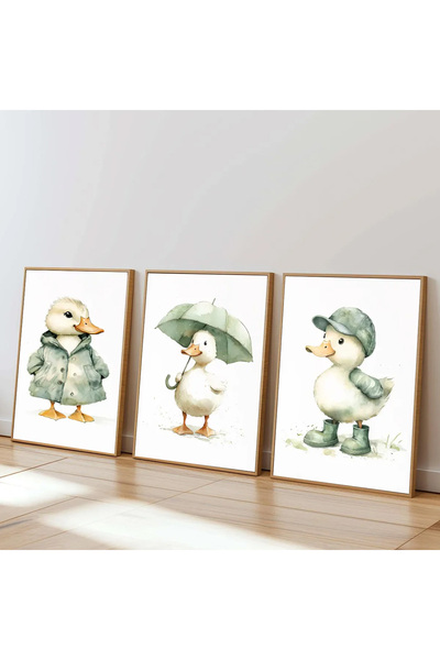 Dekorsiahome Σετ ζωγραφικής παιδικού δωματίου 3 τεμαχίων με ξύλινο πλαίσιο SET3353