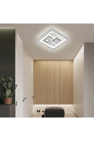 Alista Home Lustra LED KEREN 24 W, Diametru 26 cm, Patrata, lumina Rece/Calda/Neutra, Alb