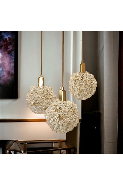KARAZ Triple crystal pendant light