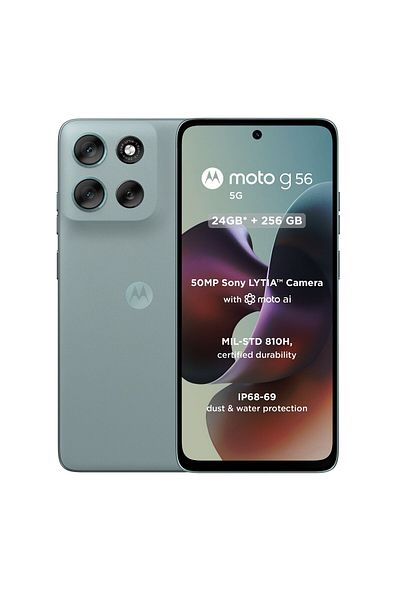 Motorola G56 5G Smartphone, 12 GB RAM, 256 GB Storage, Gray Mist