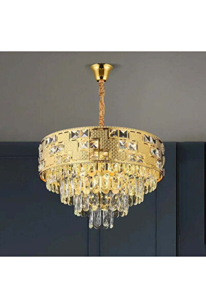 ALC-Shop Πολυέλαιος κρυστάλλου NEUSCHWANSTEIN Petito 3xE14, Διάμετρος 30cm, Χρυσός, Ρυθμιζόμενο ύψος