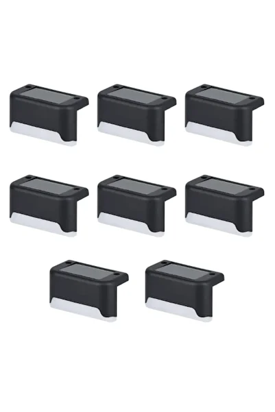 OEM Set 8 lămpi solare LED de exterior, lumină caldă, pornire/oprire automată, pentru scări, terasă, gard, rezistente la apă IP65