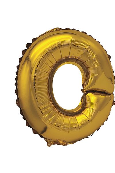 SDX Market Gold metallic foil balloon, Mirific Party, Letter O, 40 cm, Gold