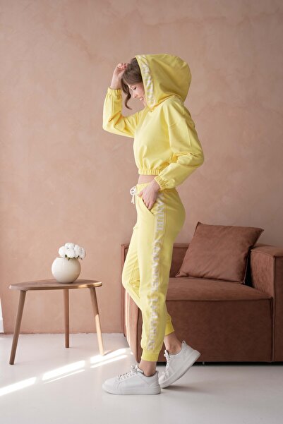 Lamanuel Σετ φόρμας oversize με ριγέ κουκούλα και ελαστική μέση