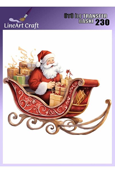 LİNEART طباعة نقل القماش بنمط سانتا كلوز ونقل القماش رقم: KMŞ230-18x20cm