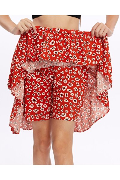 SHE BEST Flower Patterned Midi Shorts Skirt-Vera