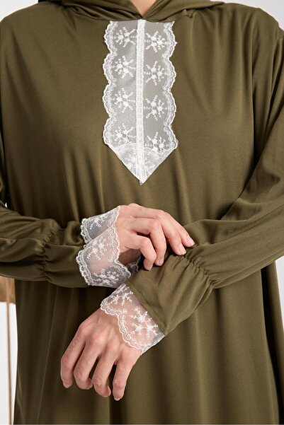 AKPİYYER One Piece Dress with Cap and Lace for Women Prayer