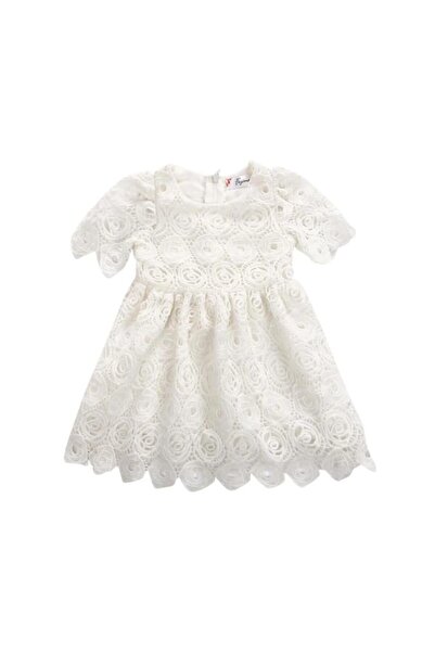 MINIMEAccessories Baby Girls Lace Dress, Bonnet Set | 24-36 Months | White | Cotton | Lightweight, Breathable