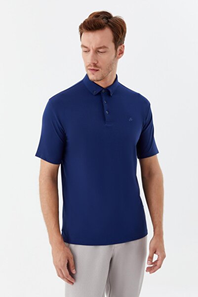 Sabri Özel Gömlek Yaka Erkek T-Shirt İndigo