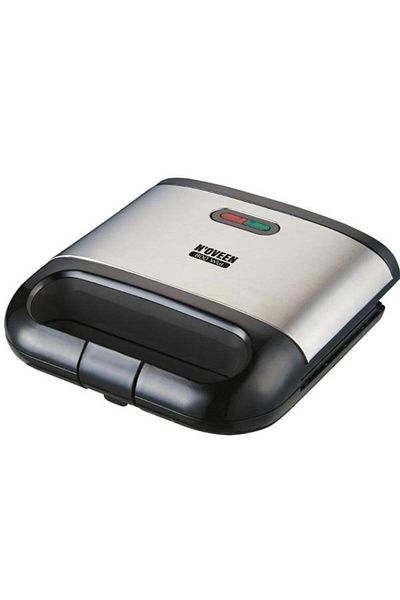 Noveen Sandwich maker SM450 INOX, 800 W, Placi teflon (Negru/Argintiu)