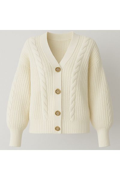 SLAW REZZ Women's Hair Knitted Patterned Knitwear Cardigan 4 Button Knitwear Cardigan