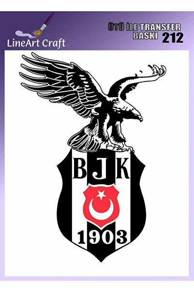 LİNEART Beşiktaş Kartal Logo Desenli Ütü İle Transfer Baskı & Kumaş Transfer ...