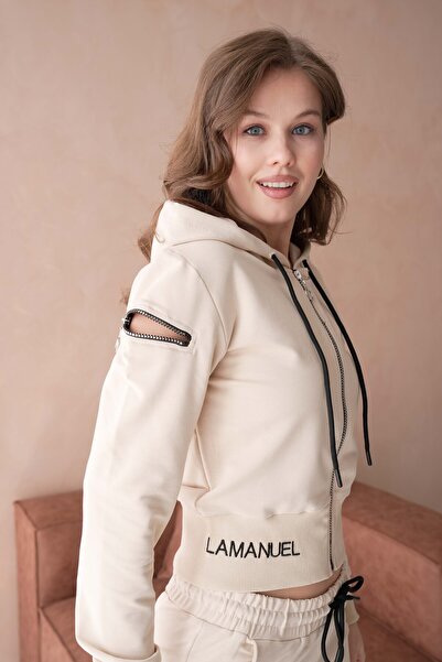 Lamanuel Σχεδιασμένο σετ αθλητικής φόρμας με κέντημα με φερμουάρ