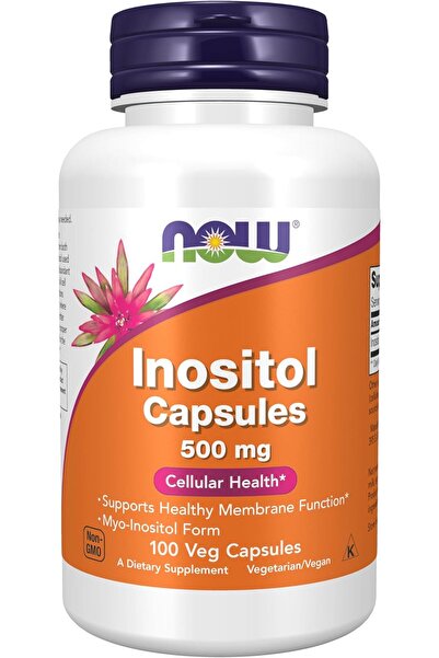 Now Foods Supplements Inositol 500 mg, Healthy Membrane Function Cellular Health 100 Veg Caps