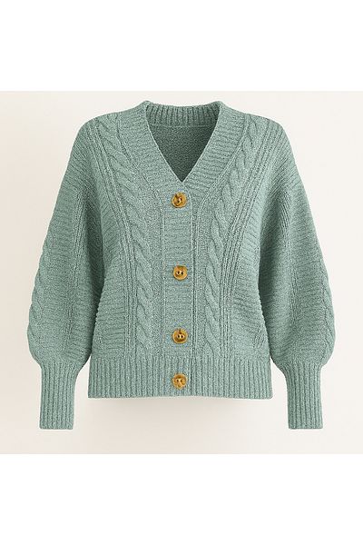 SLAW REZZ Women's Hair Knitted Patterned Knitwear Cardigan 4 Button Knitwear Cardigan