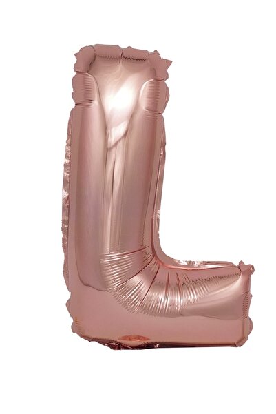 SDX Market Balon folie metalică auriu-roz, litera L, 40 cm, coral, roz
