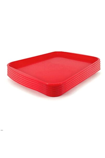 hürpa tedarik SERVİS TEPSİ 27*35 cm KIRMIZI 6 ADET SUNUM TEPSİ