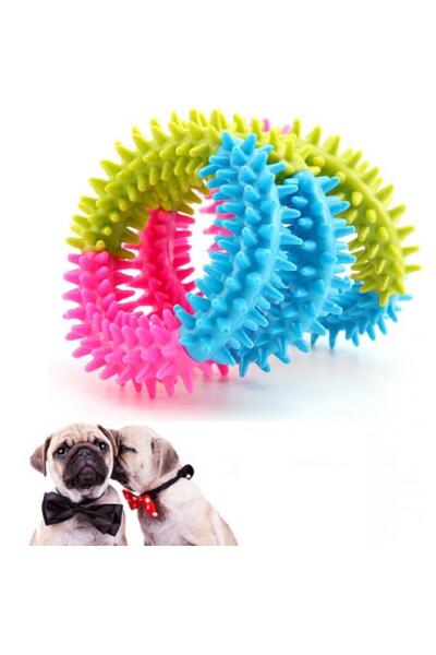 jetfast 12cm Dog Biting Hoop Teeth Scratching Toy Cleaning Brush Silicone Durable Dog Toy