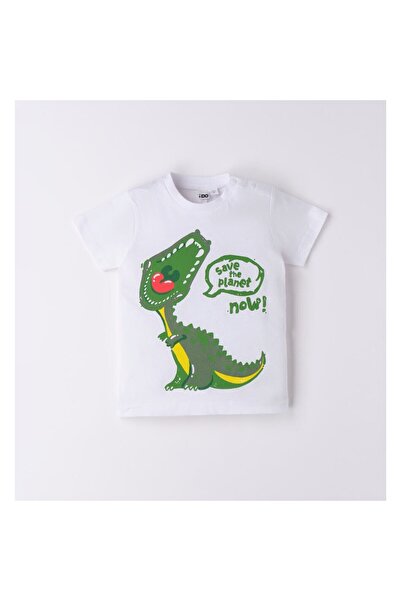 İDO Tricou cu imprimeu cu dinozauri pentru băieți, I Do, 122-128 cm, Alb