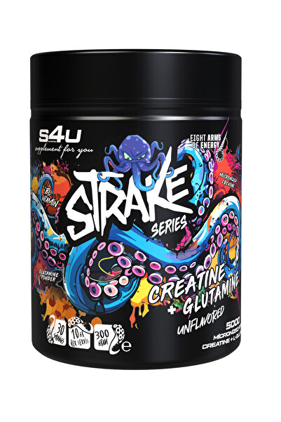 S4U Strake Series %100 Mikronize Creatine + Glutamine 300 Gram