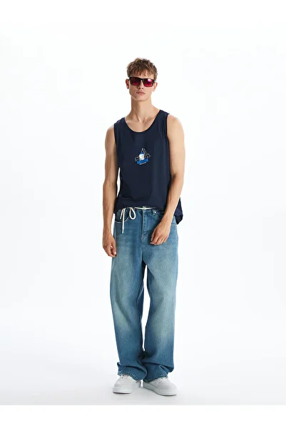 LC Waikiki Crew Neck Santorini Printed Men's Sleeveless T-Shirt