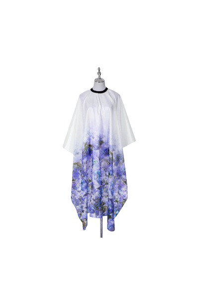 Viva Professional Salon Professional Hair Cutting Cape – Waterproof Blue Flowers Design, Adjustable Barber Cape