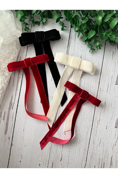 ARDEN HOBİ TASARIM Double Bow Velvet Buckle/Automatic Clip Buckle