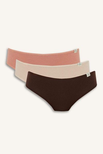 DeFacto New Season Ribbed 3-Piece Brief Panties-Fall in Love
